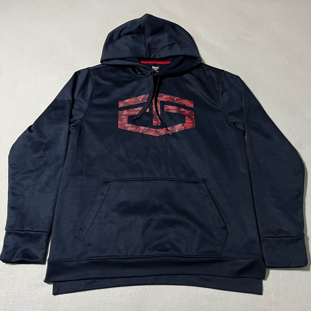 Tapout Hoodie Mens Medium Blue‎ Graphic Logo Pullover Sweater